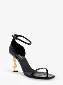 Saint Laurent Women's Opyum Patent Leather Sandals Black