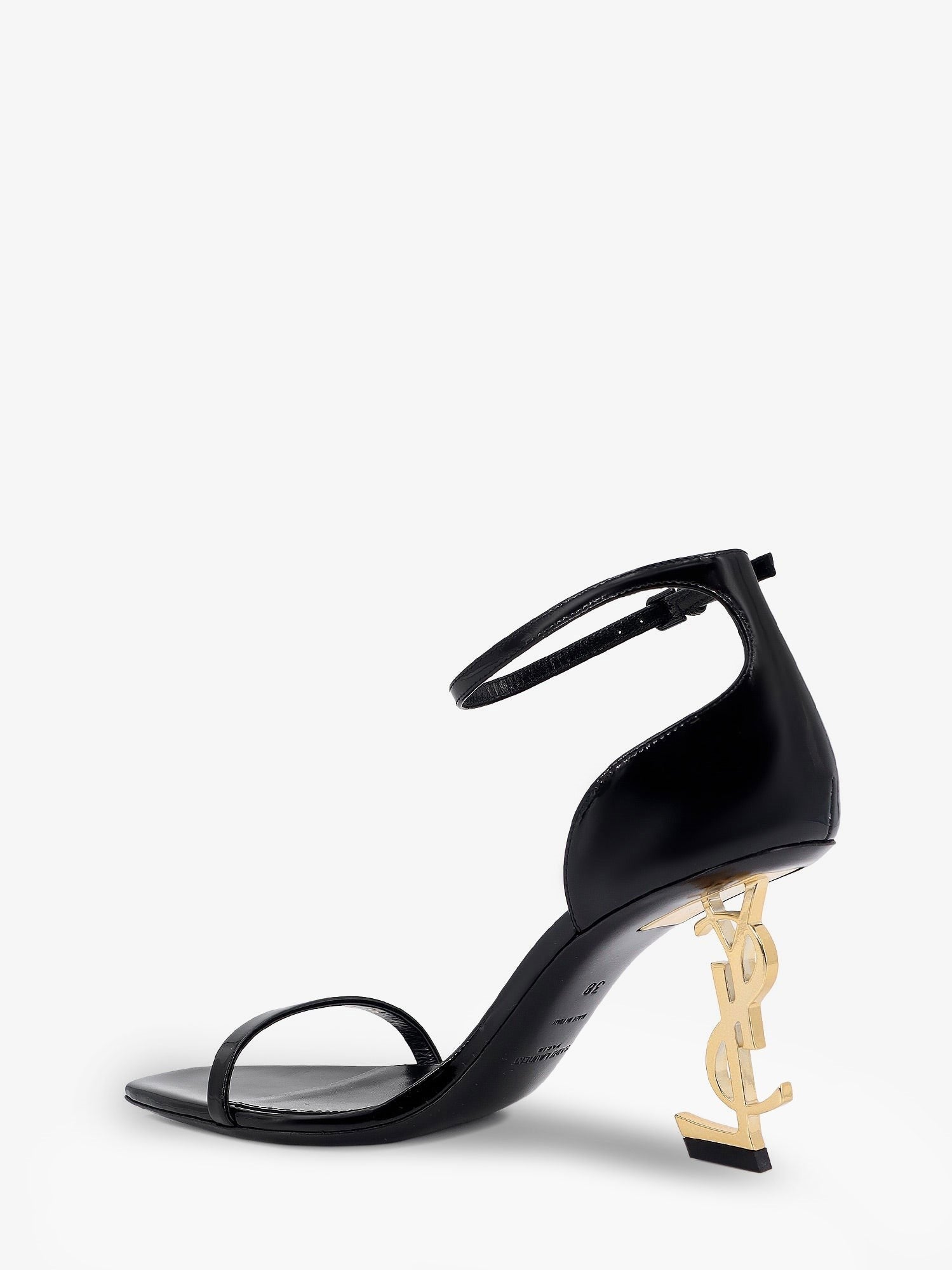 Saint Laurent Women's Opyum Patent Leather Sandals Black