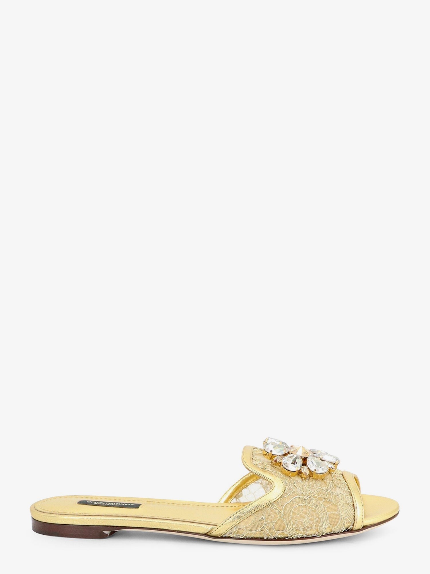 Dolce &amp; Gabbana Women's Sandali Rainbow in Pizzo Lurex Gold