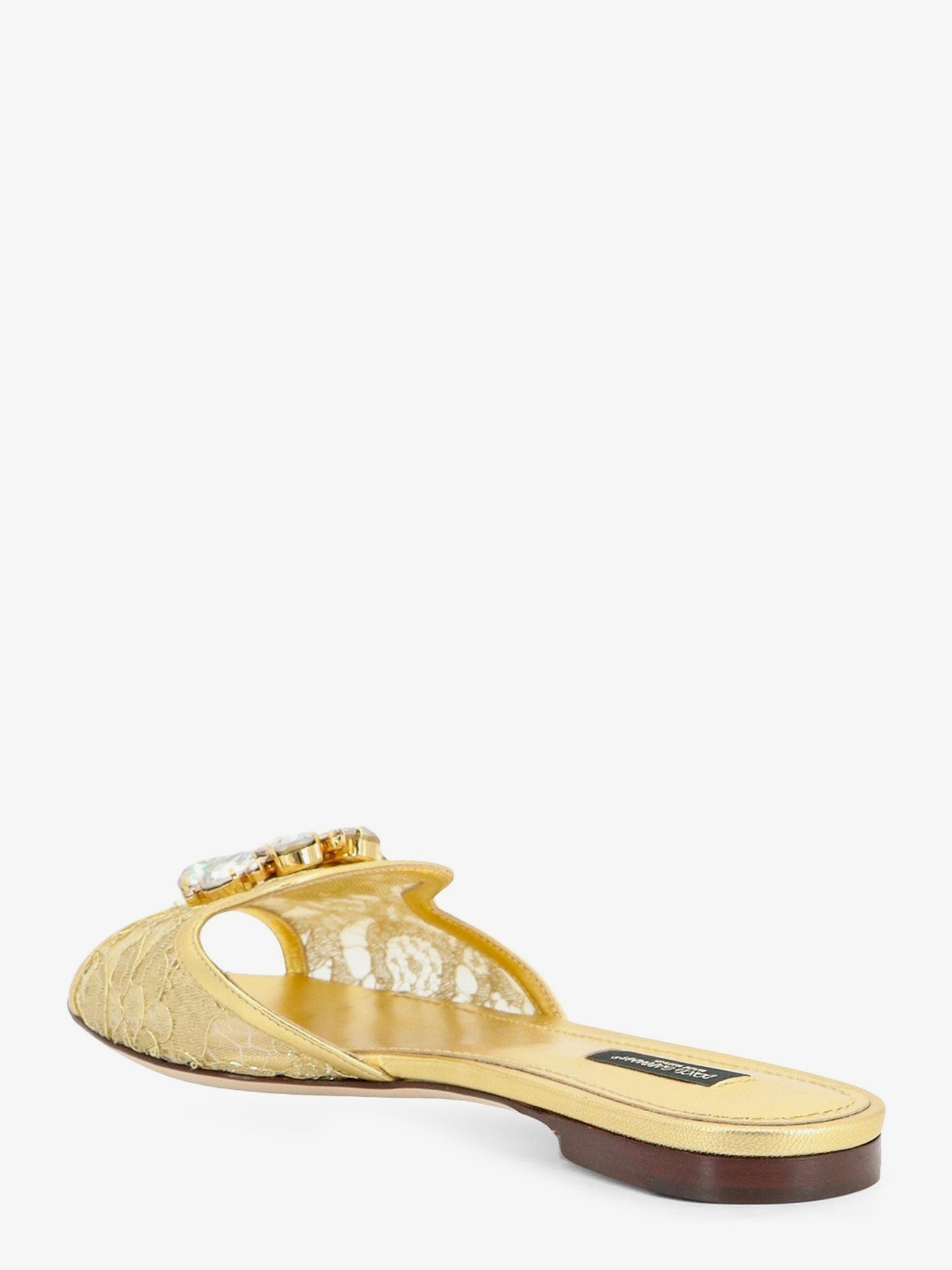 Dolce &amp; Gabbana Women's Sandali Rainbow in Pizzo Lurex Gold