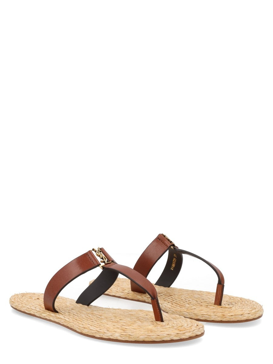 Saint Laurent Women's Sandalo Babylone Brown