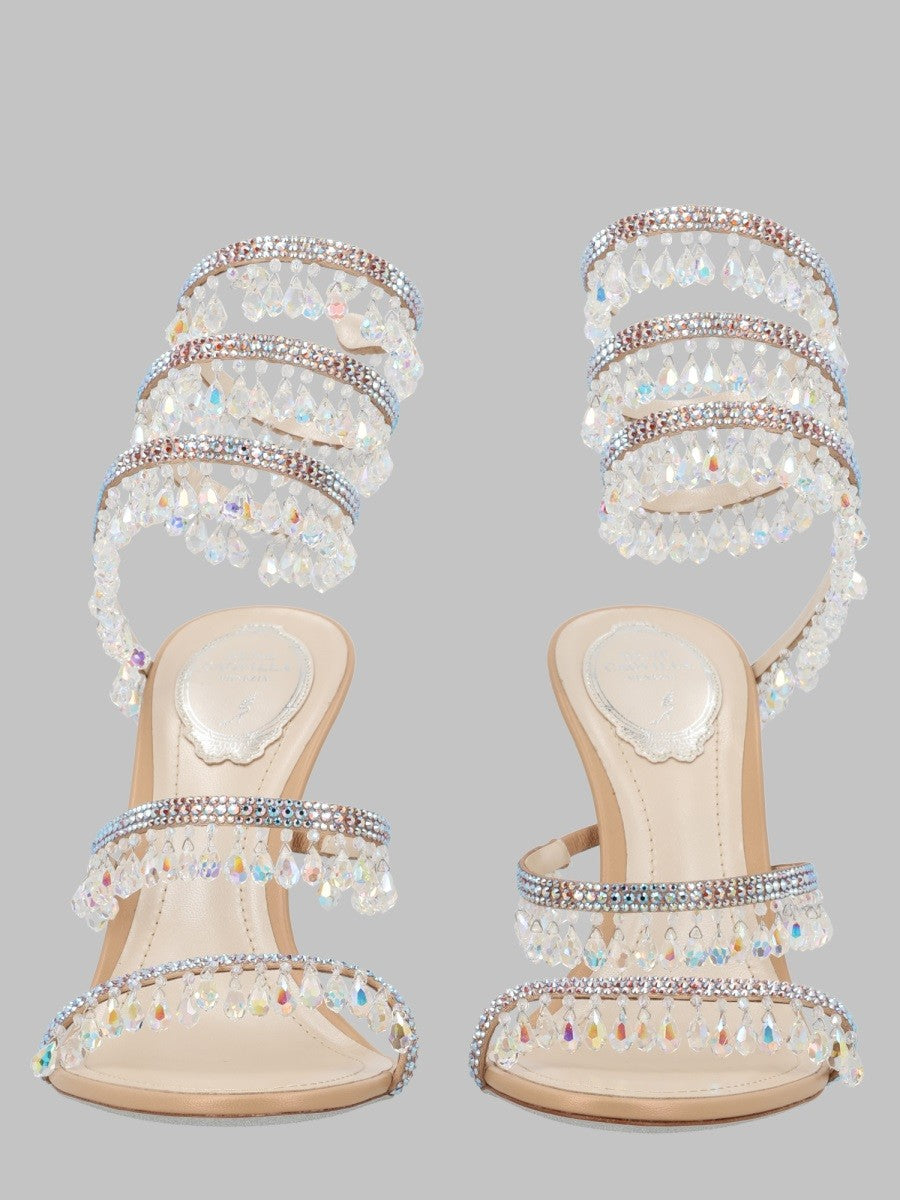 Rene Caovilla Women's Sandalo Chandelier Con Tacco Beige