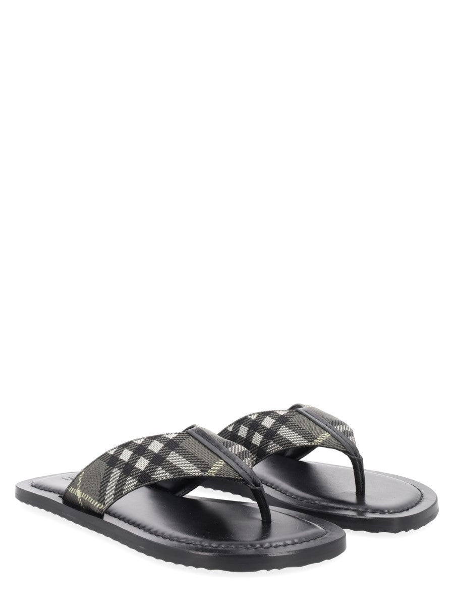 Burberry Men's Sandalo Check Pavillon Multicolor