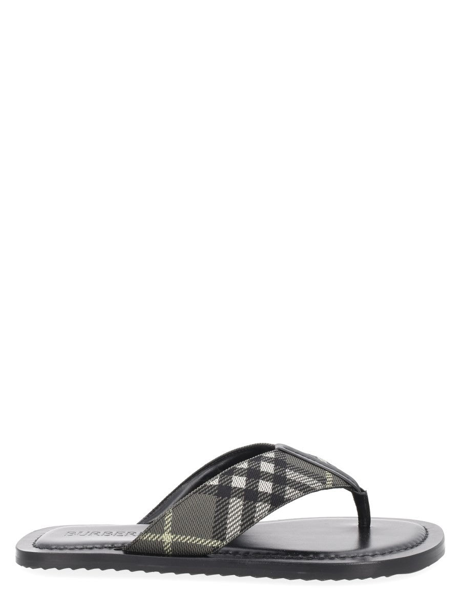 Burberry Men's Sandalo Check Pavillon Multicolor