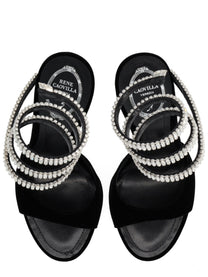 Rene Caovilla Women's Sandalo Cleo Spark Con Tacco Black