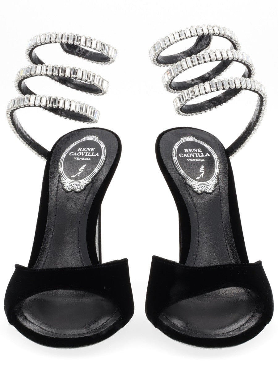 Rene Caovilla Women's Sandalo Cleo Spark Con Tacco Black