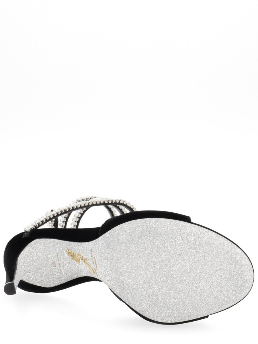 Rene Caovilla Women's Sandalo Cleo Spark Con Tacco Black