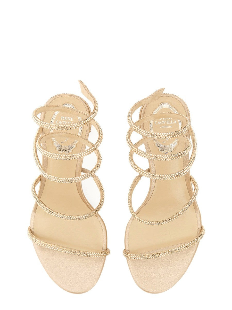 Rene Caovilla Women's Sandalo Cleo Con Tacco Beige