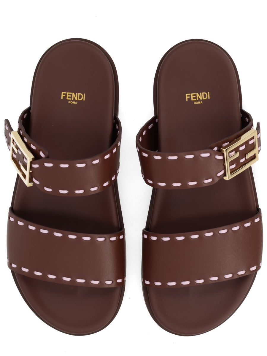 Fendi Women's Sandalo Fendi Feel Brown