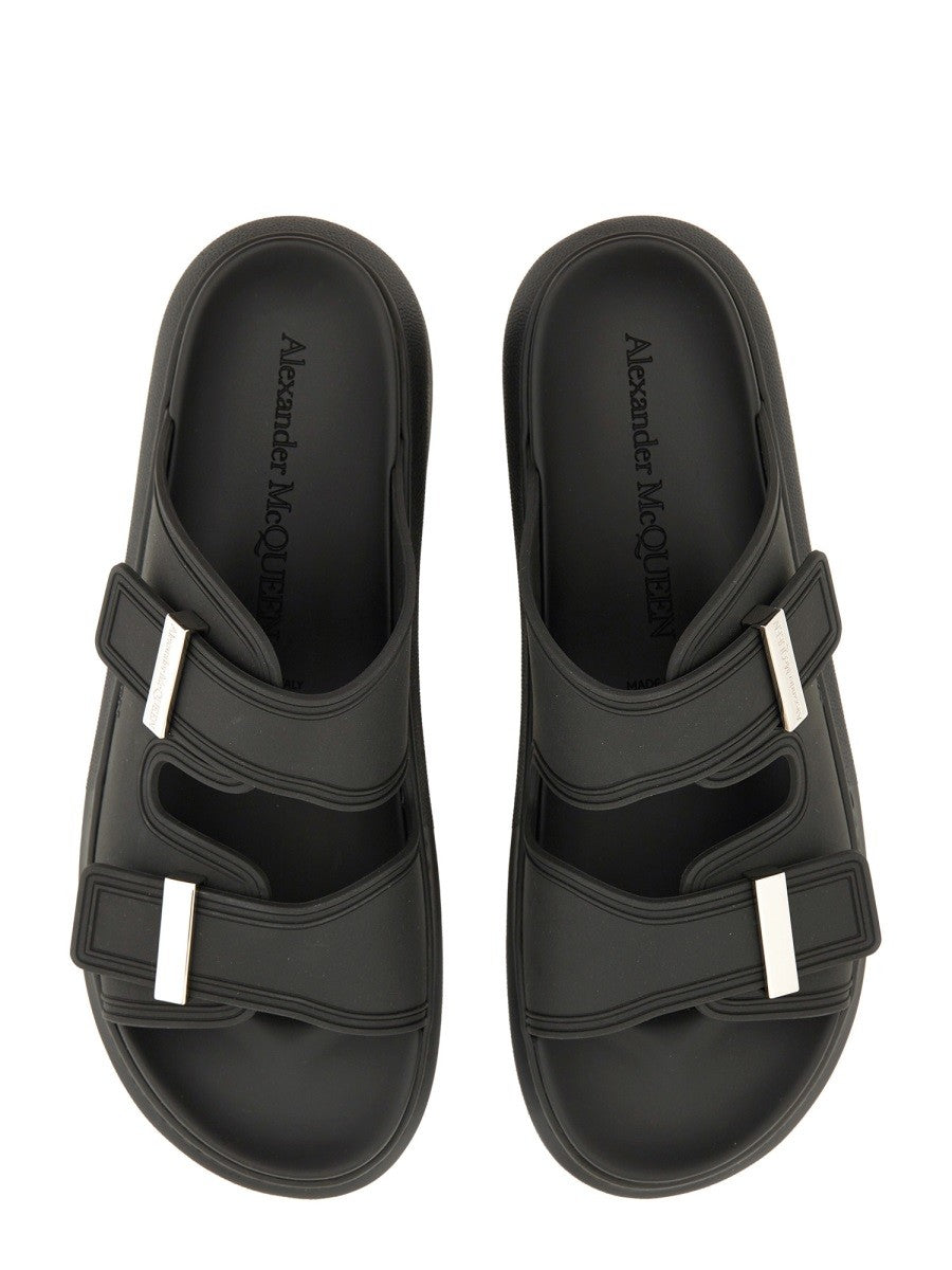 Alexander McQueen Men's Sandalo Hybrid Double Buckle Black