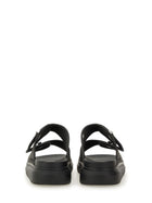 Alexander McQueen Men's Hybrid Double Buckle Sandals Black, view 4