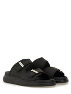 Alexander McQueen Men's Hybrid Double Buckle Sandals Black, view 2