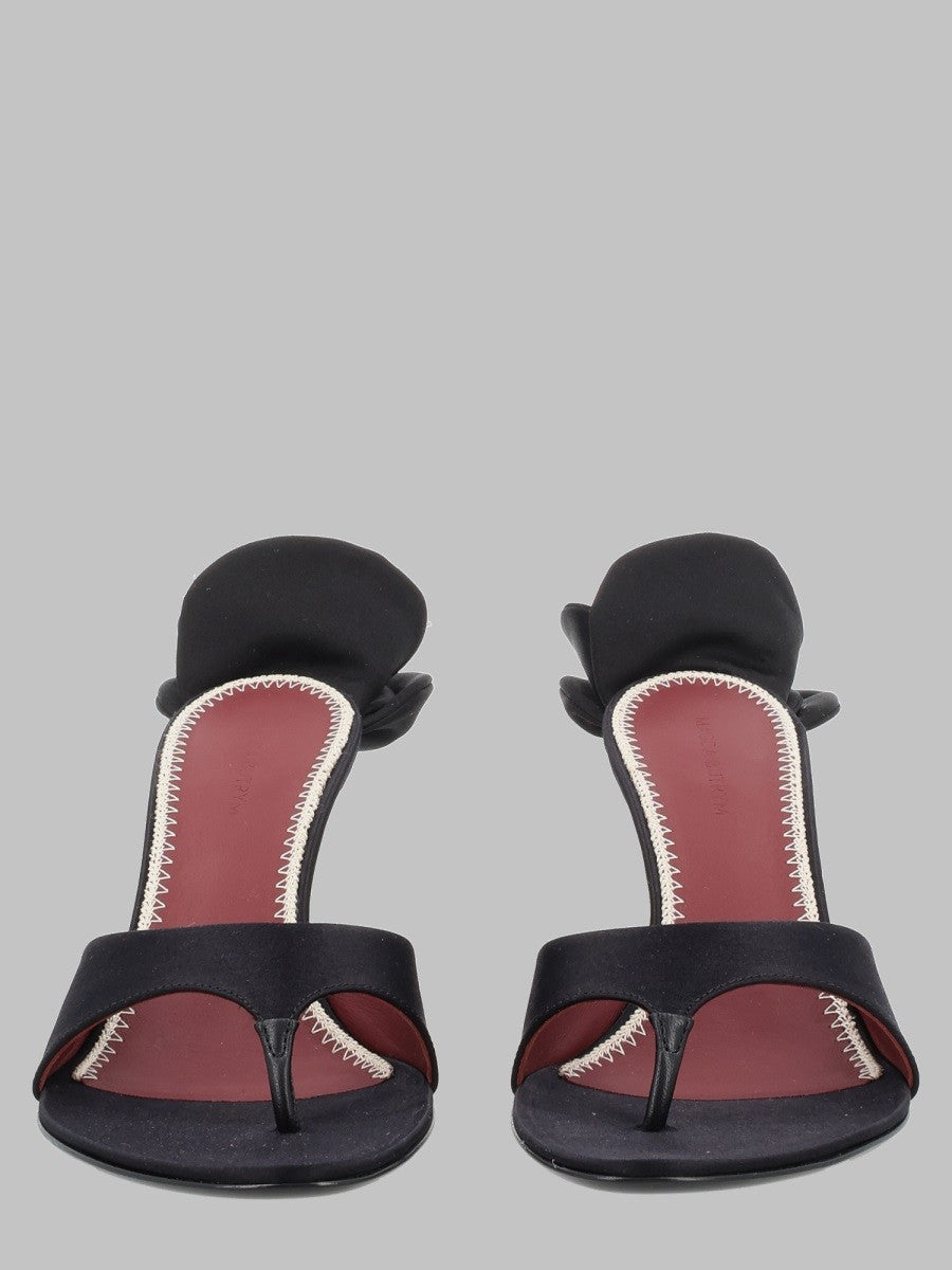 Magda Butrym Women's Sandalo Infradito in Raso Con Fiore Black