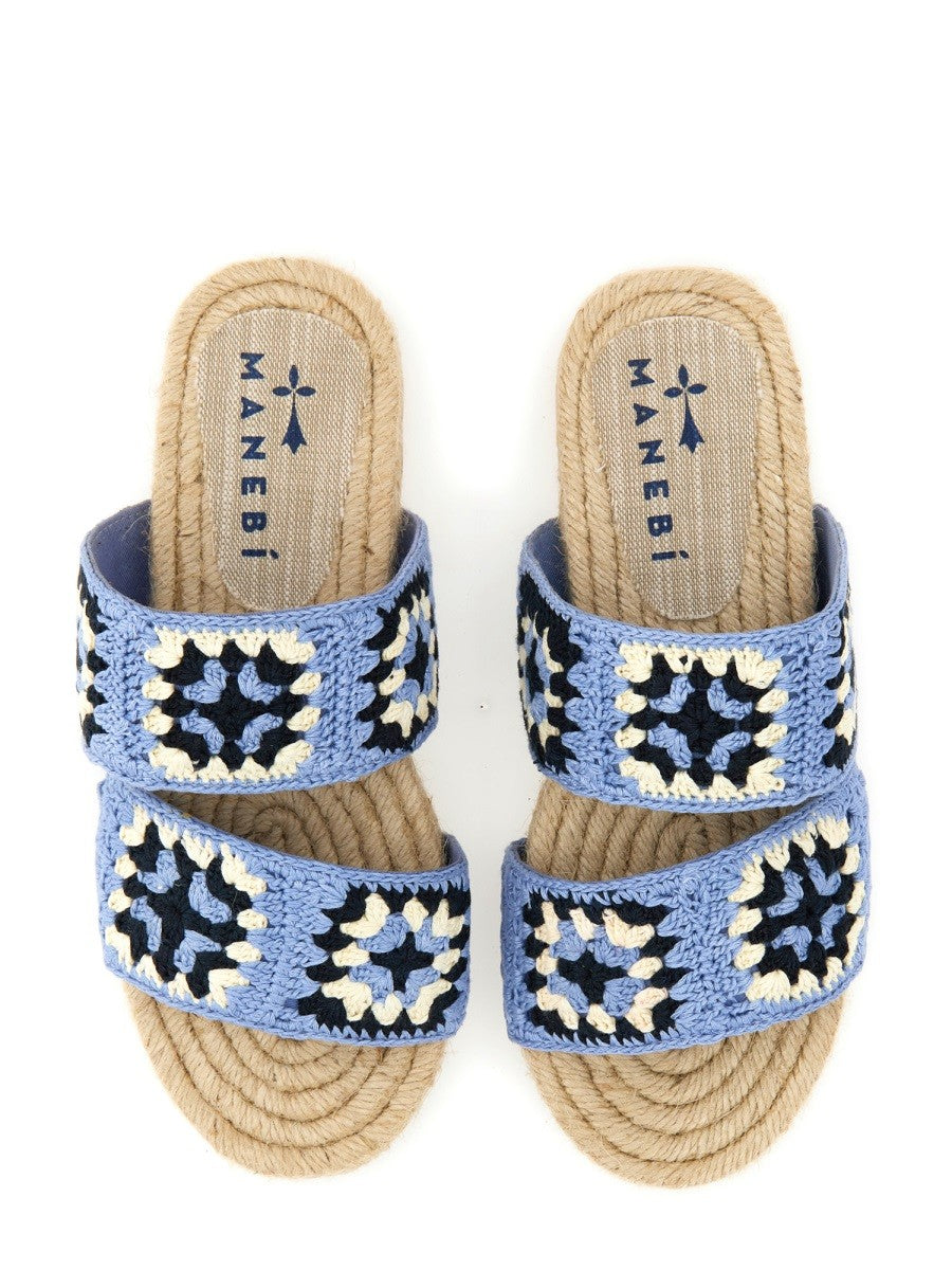 Manebi Women's Sandalo Jute Blue
