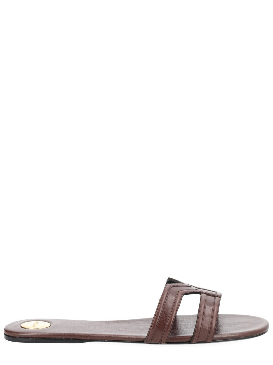 Saint Laurent Women's Sandalo Mabrouka Brown