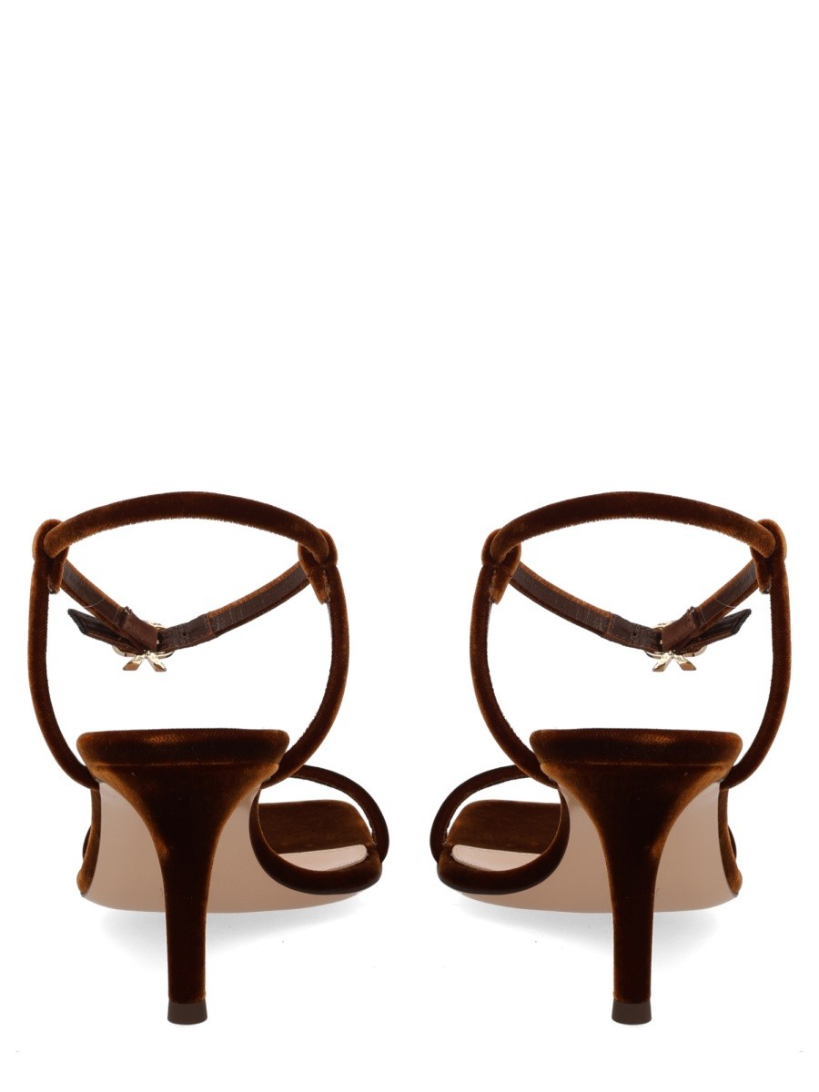 Gianvito Rossi Women's Velvet Mayfair Sandals Brown, view 2