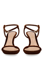 Gianvito Rossi Women's Velvet Mayfair Sandals Brown