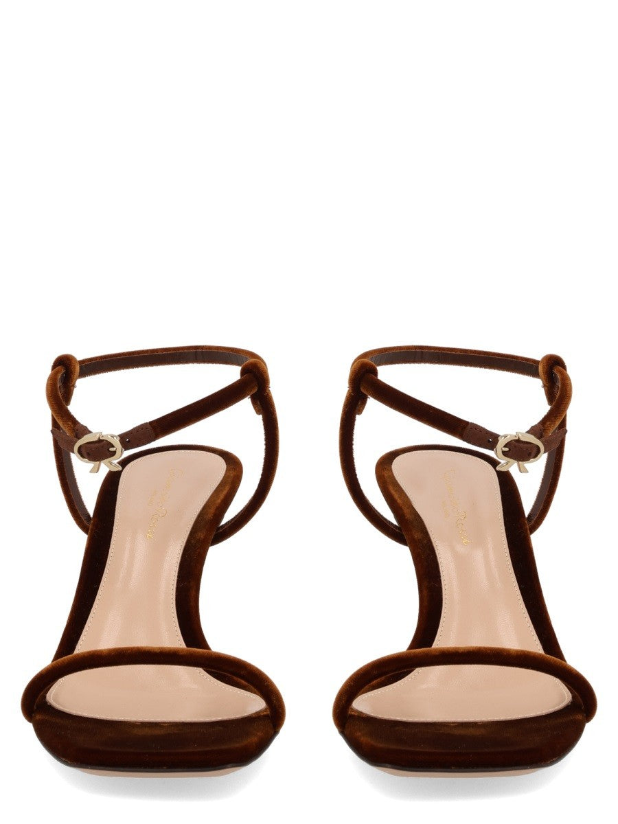 Gianvito Rossi Women's Sandalo Mayfair in Velluto Brown