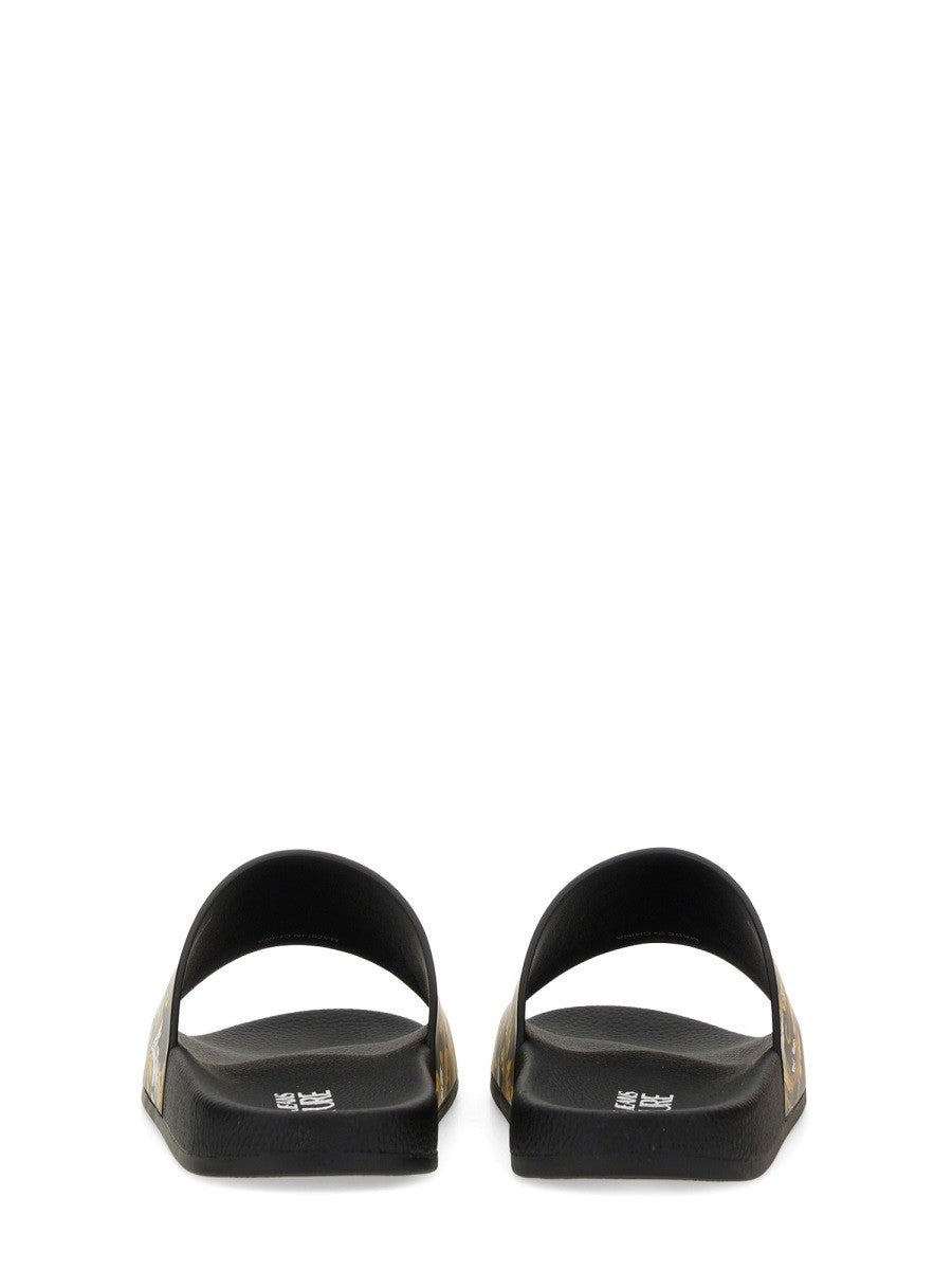 Versace Jeans Couture Men's Sandalo Slide Con Black