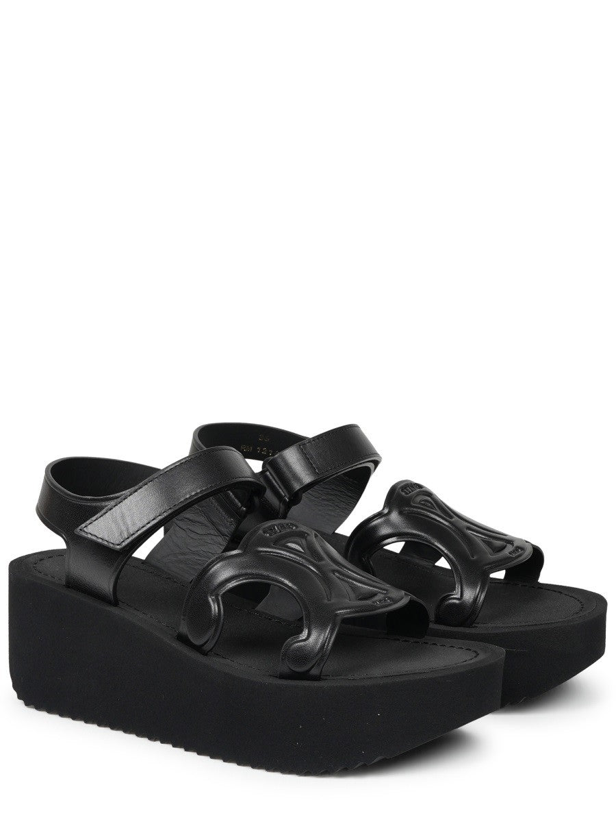 Celine Women's Sandalo Sunny in Pelle Black