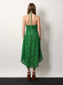 FARM Rio Women's Sangallo Lace Midi Dress Green