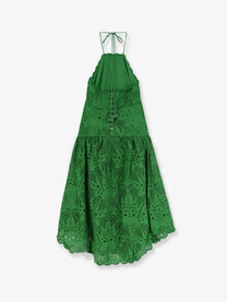 FARM Rio Women's Sangallo Lace Midi Dress Green