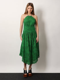 FARM Rio Women's Sangallo Lace Midi Dress Green