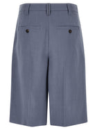 Brunello Cucinelli Sartorial Bermuda Shorts Blue, view 2