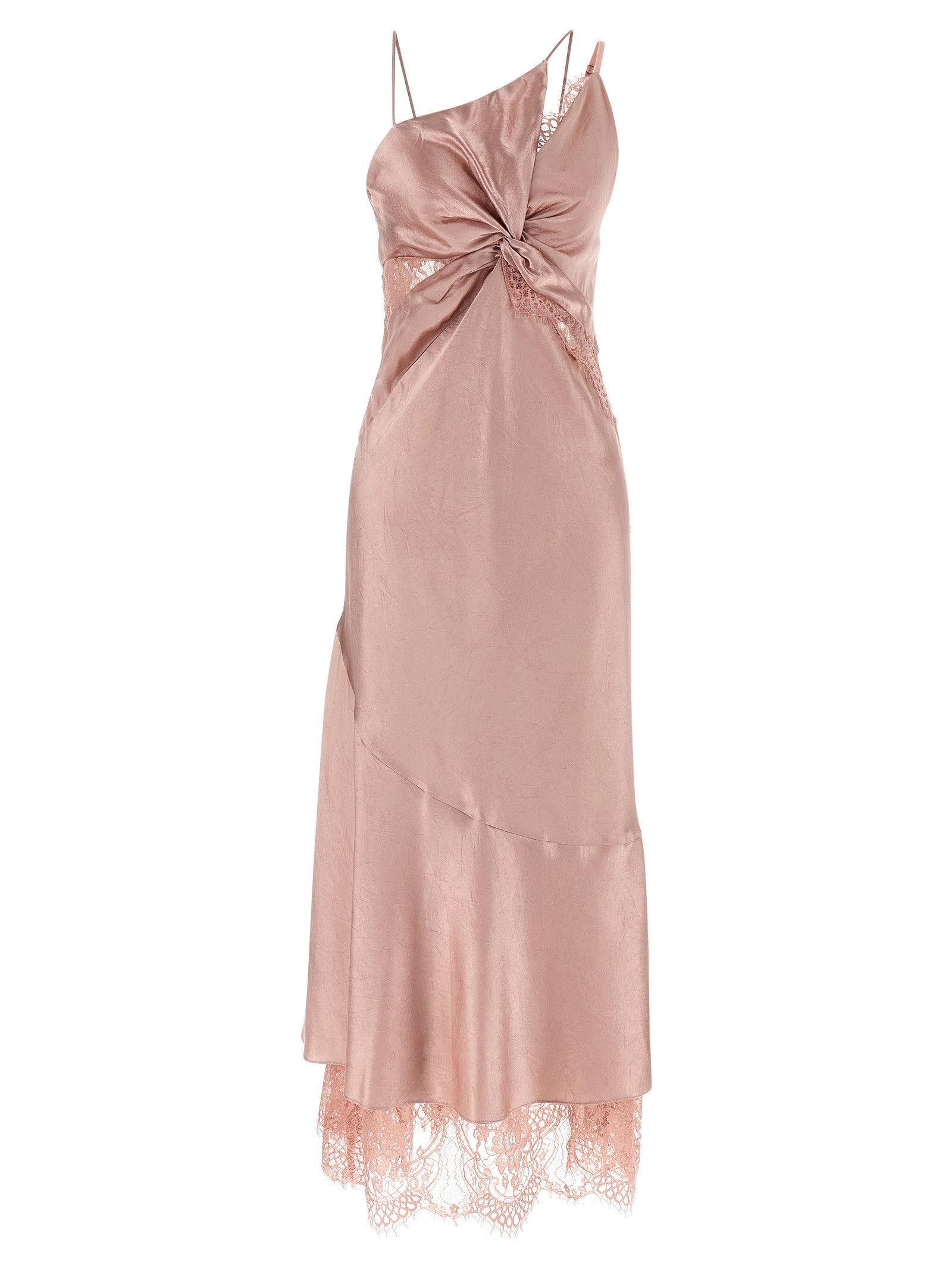 Pinko Satin and Lace Dress Blue