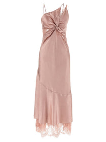 Pinko Satin and Lace Dress Blue