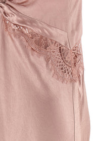 Pinko Satin and Lace Dress Blue
