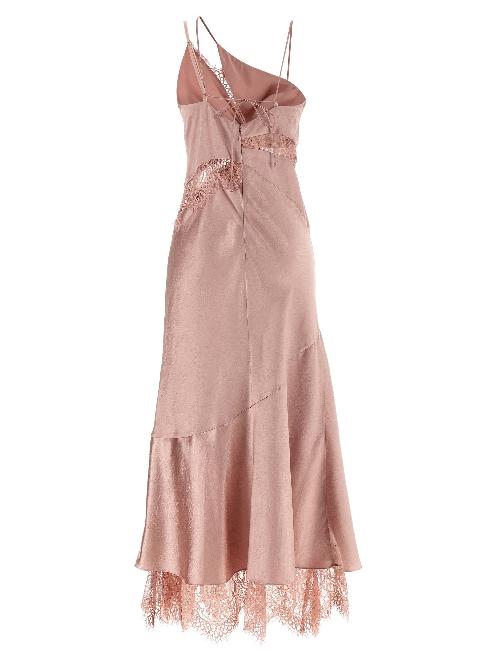 Pinko Satin and Lace Dress Blue