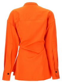 Ferragamo Satin Asymmetric Shirt Orange