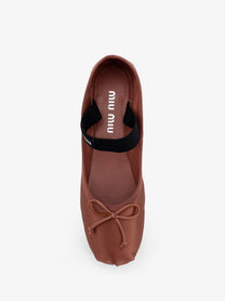 Miu Miu Women's Satin Ballerinas Brown