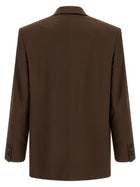 Saint Laurent Satin Blazer Brown, view 2