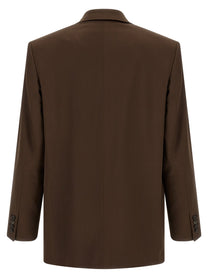 Saint Laurent Satin Blazer Brown