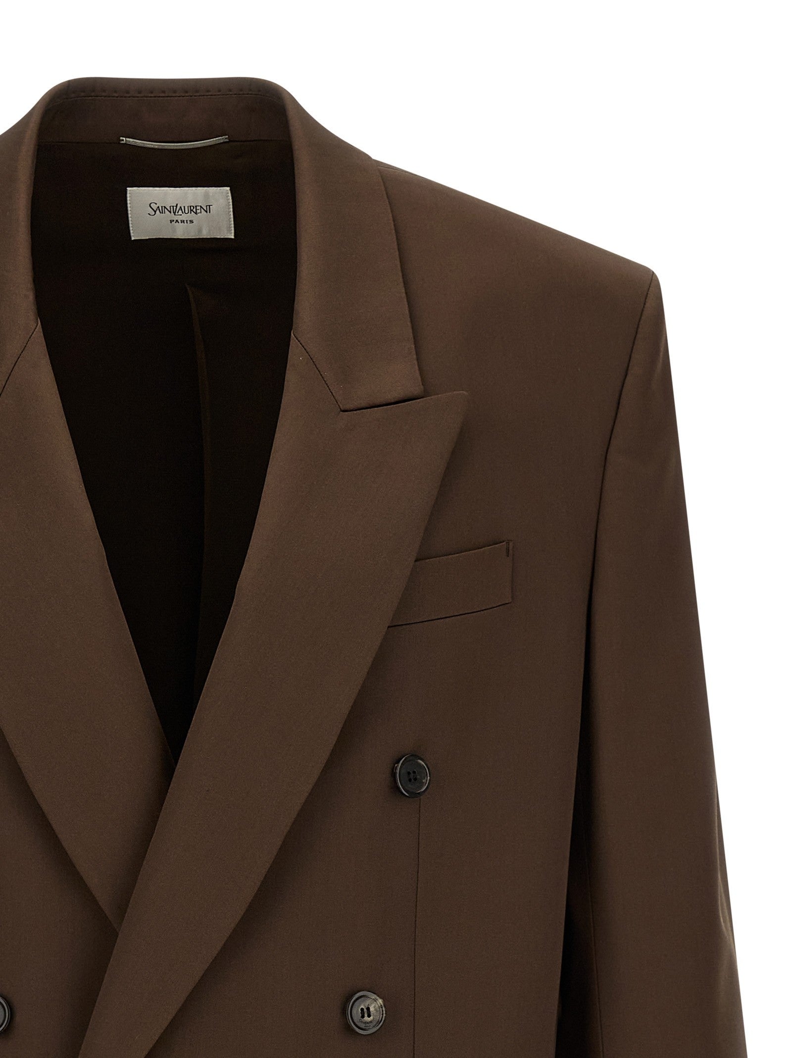 Saint Laurent Satin Blazer Brown