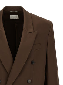 Saint Laurent Satin Blazer Brown