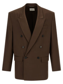 Saint Laurent Satin Blazer Brown