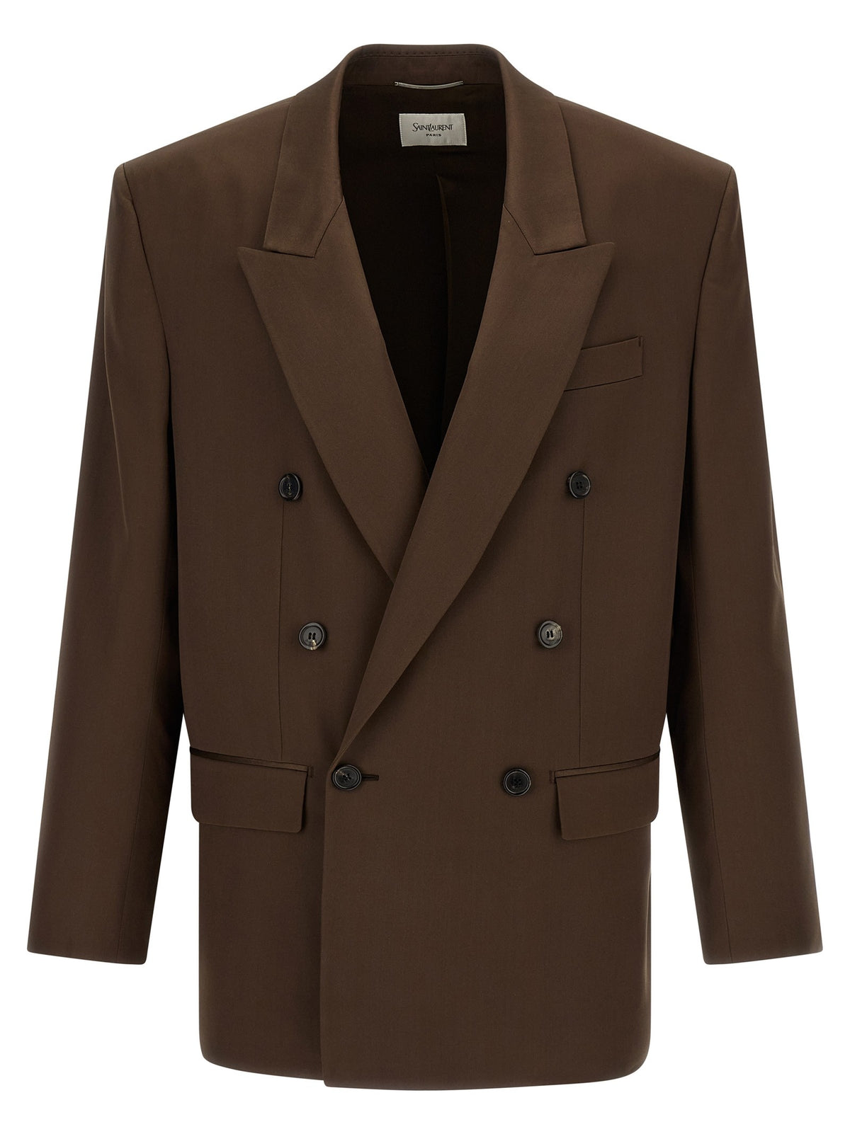 Saint Laurent Satin Blazer Brown