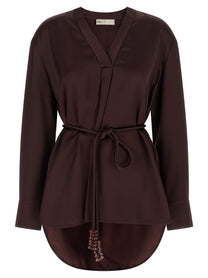 Tory Burch Satin Blouse Red