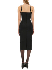 Dolce &amp; Gabbana Women's Satin Bustier Longuette Dress Black