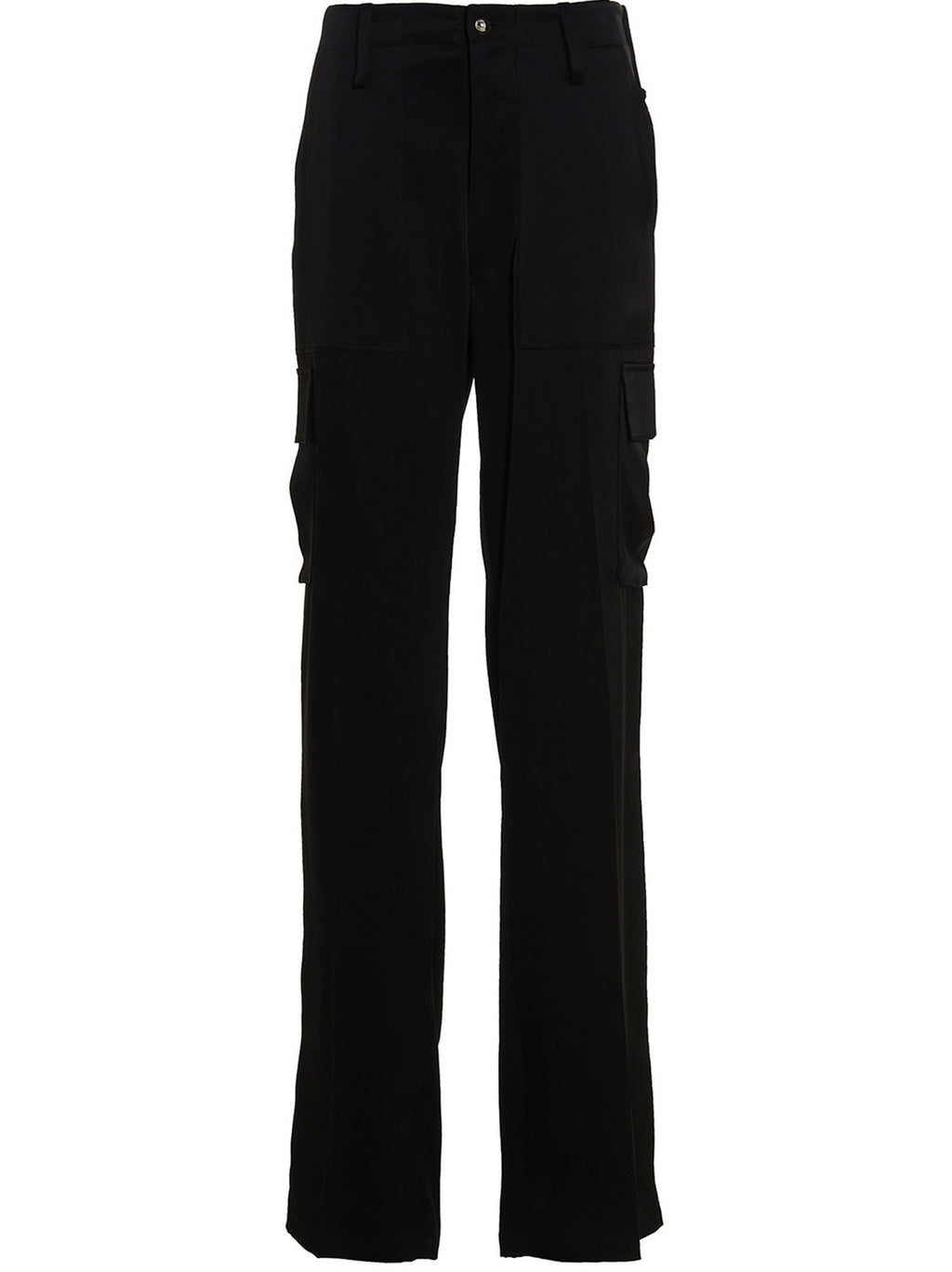 David Koma Satin Cargo Pants Black
