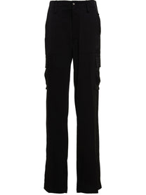 David Koma Satin Cargo Pants Black