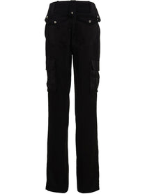 David Koma Satin Cargo Pants Black, view 2
