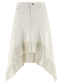 Sacai Satin Denim Skirt White