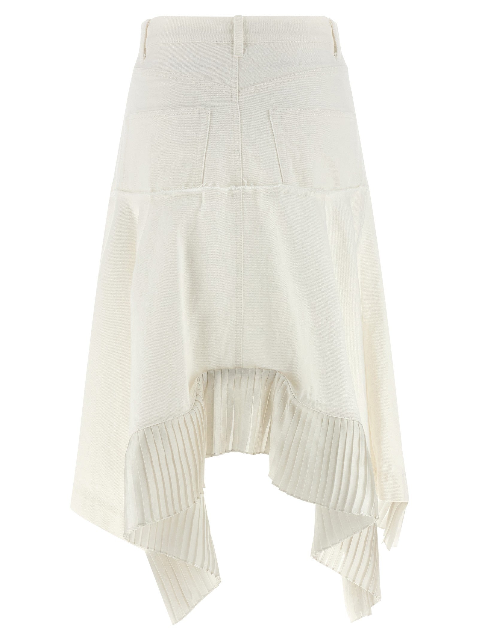 Sacai Satin Denim Skirt White