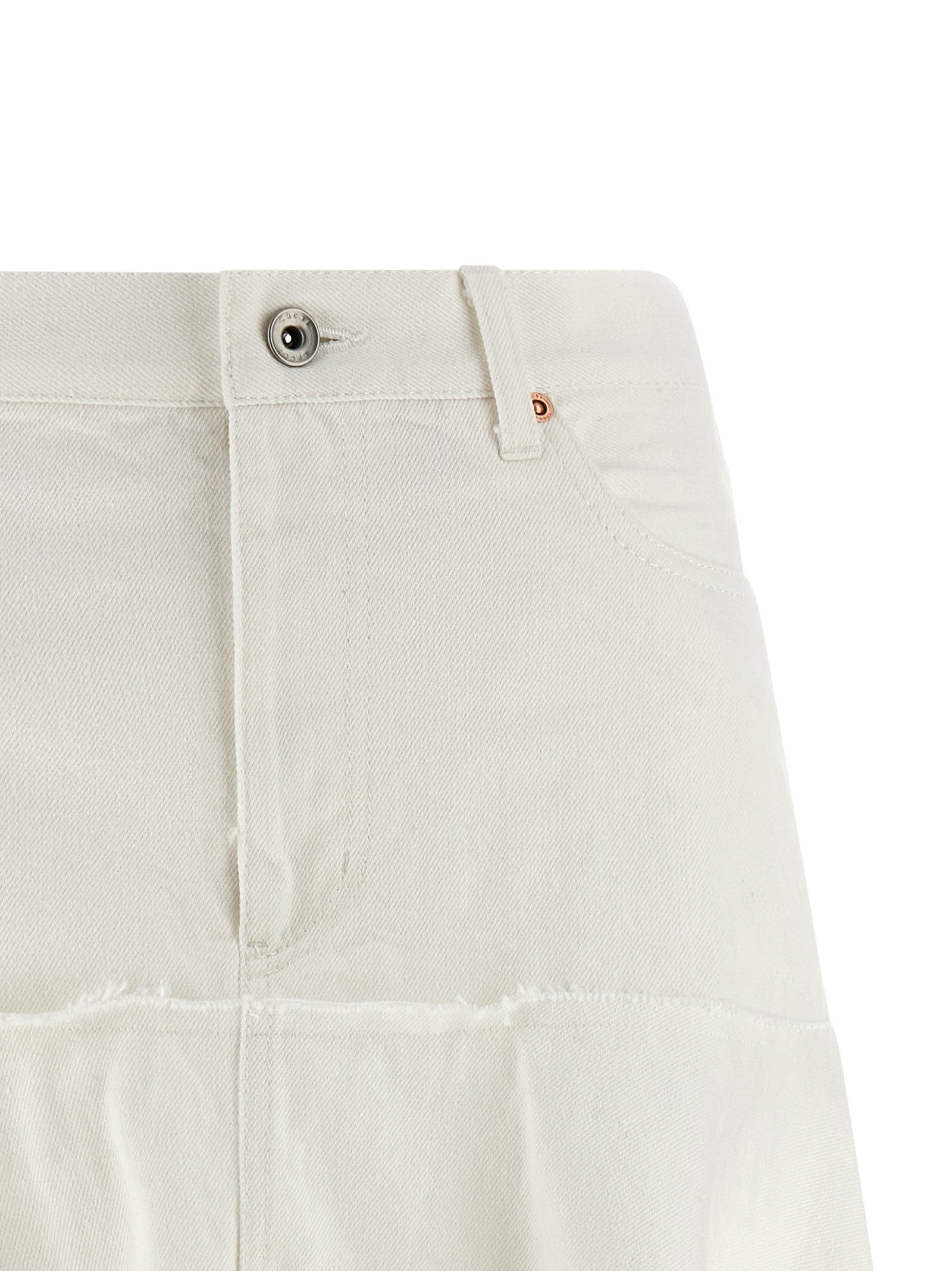 Sacai Satin Denim Skirt White