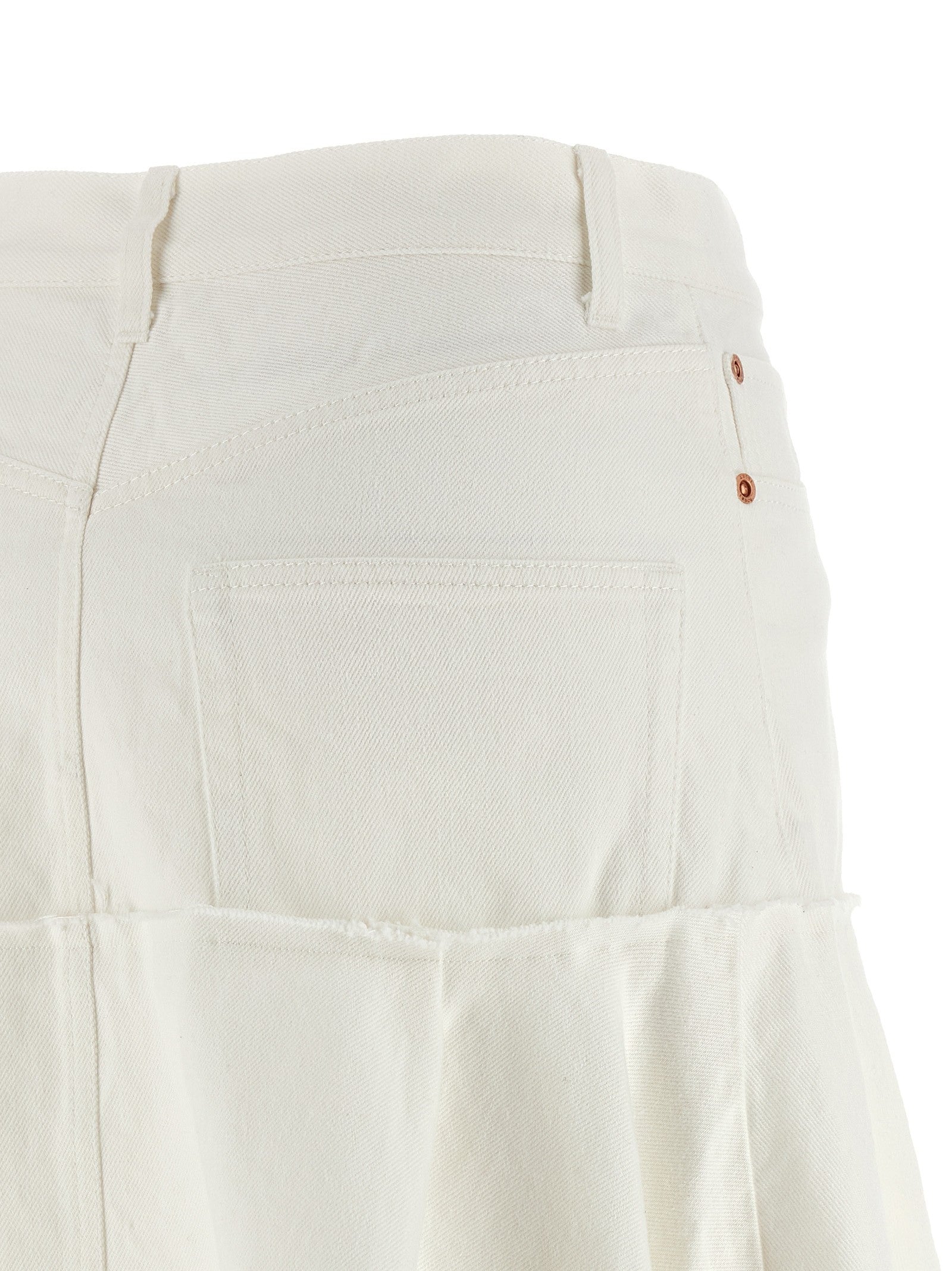 Sacai Satin Denim Skirt White