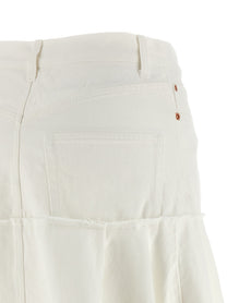 Sacai Satin Denim Skirt White